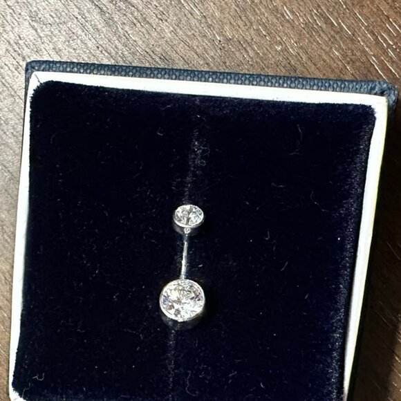 Maria Tash Naval Solitaire Plain Bezel White Gold 14k with CZ - Picture 2 of 5